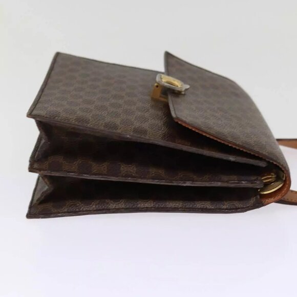 CELINE Macadam Canvas Shoulder Bag PVC Leather Brown Auth - Picture 5 of 16